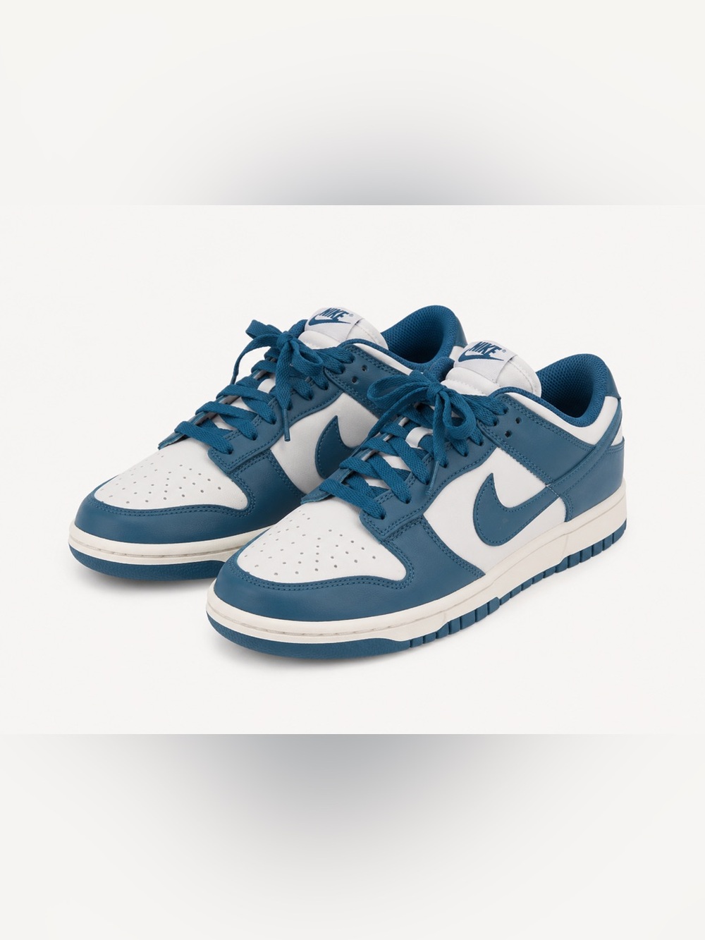 Nike Dunk Low Rare Colorway Leather Sneakers Blue White Lace Up Shoes Size 6